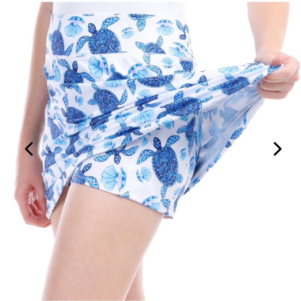 NWT Gottex Women’s Skort Blue and White Turtle Skirt Resort Wear Size Small - Picture 2 of 5